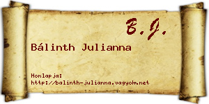 Bálinth Julianna névjegykártya